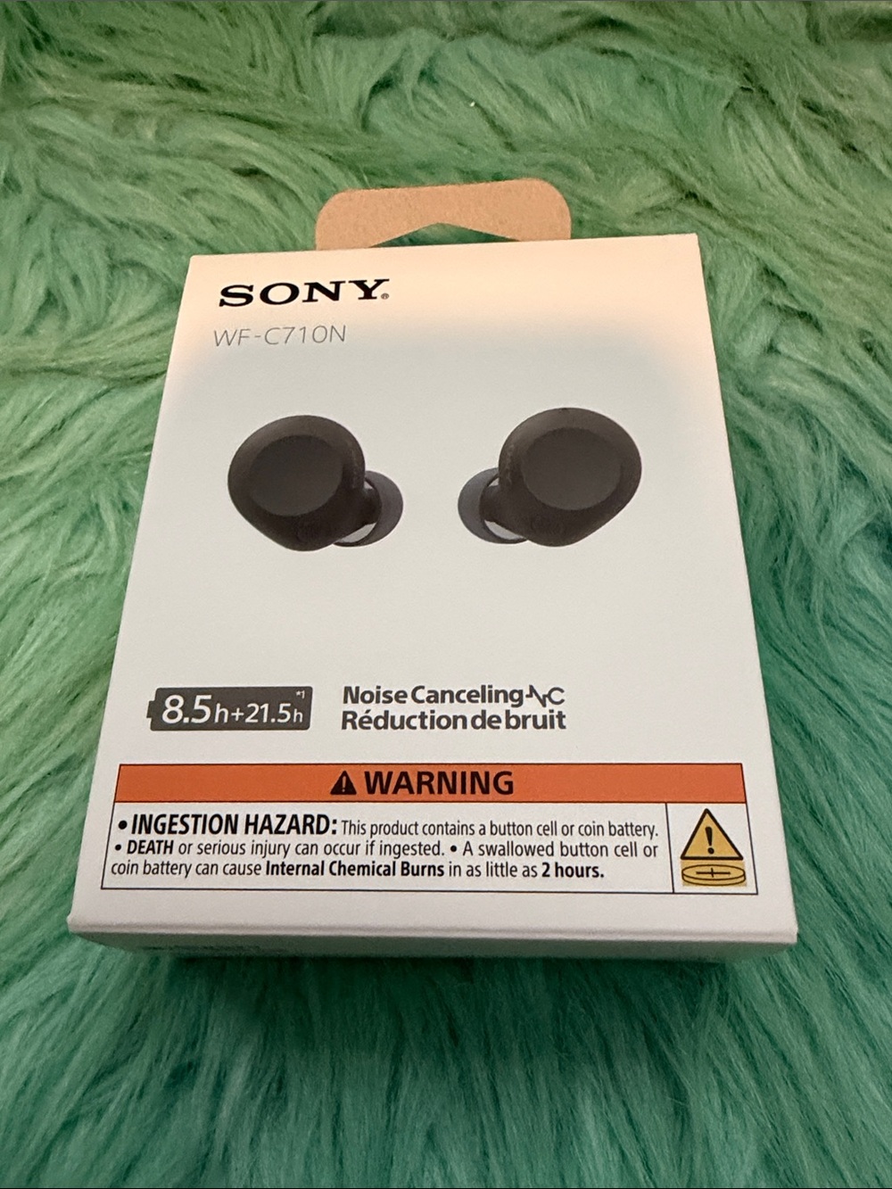 NIB Sony WF-C710N Black True Wireless Noise-Canceling Earbuds - White Box